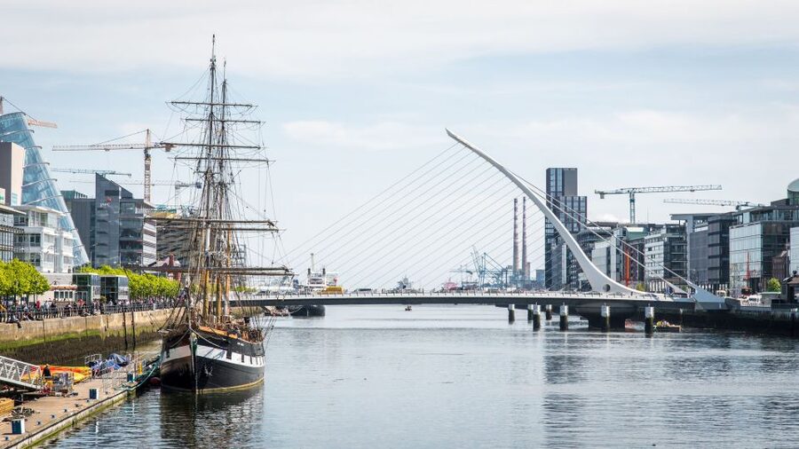Dublin: Jeanie Johnston Tall Ship Irish Famine History Tour - Above deck: masts, ship craftsmanship, and Dublin Docklands views