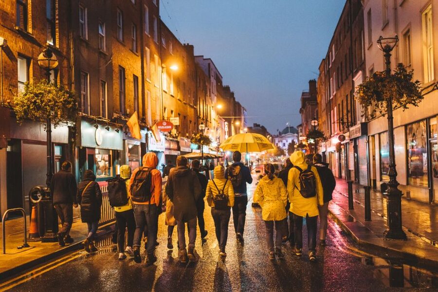 Dublin: Macabre History Walking Tour - First stop: finding the Spire and that yellow umbrella